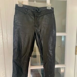 Theory Leather Pants Skinny Leg  w/ Ankle Zippers - Size 2